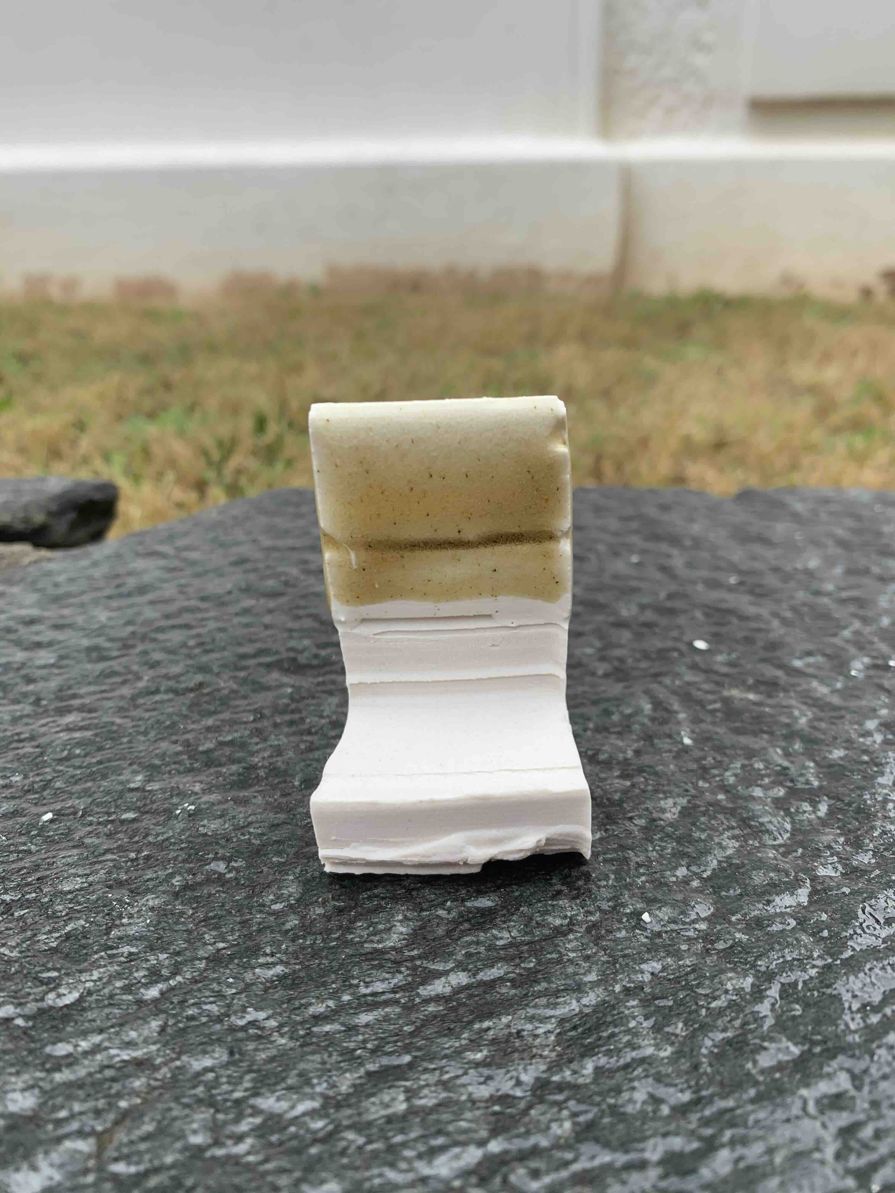 an iron yellow test tile